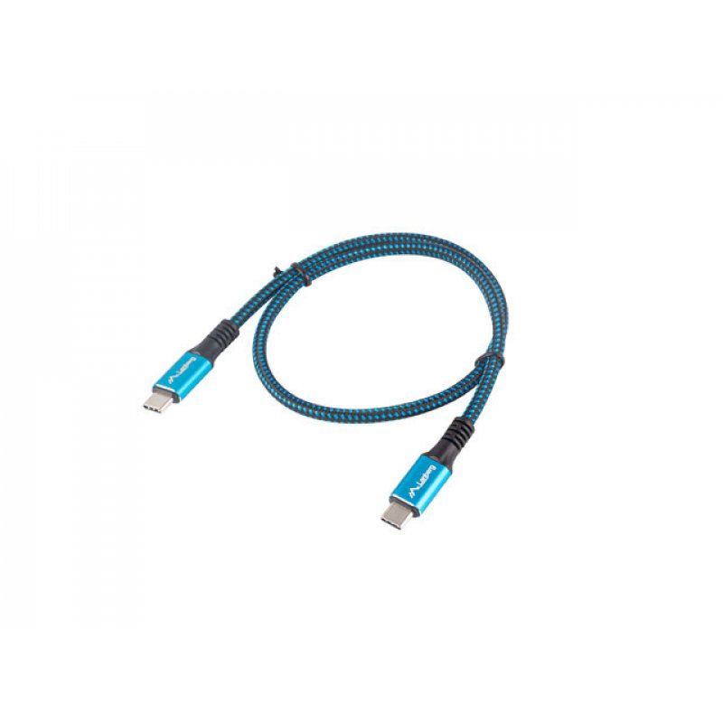 CABLE USB-C 4.0 LANBERG MACHO/MACHO 0.5M 100W 8K 30HZ NEGRO/AZUL