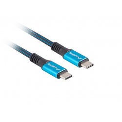 CABLE USB-C 4.0 LANBERG MACHO/MACHO 1.2M 100W 8K 30HZ NEGRO/AZUL