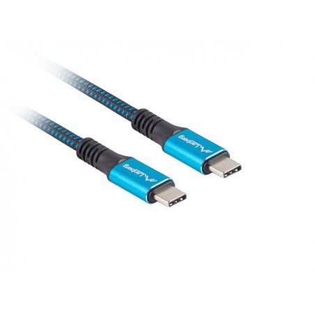 Lanberg CA-CMCM-45CU-0012-BK câble USB 0,12 m USB4 Gen 2x2 USB C Noir, Bleu