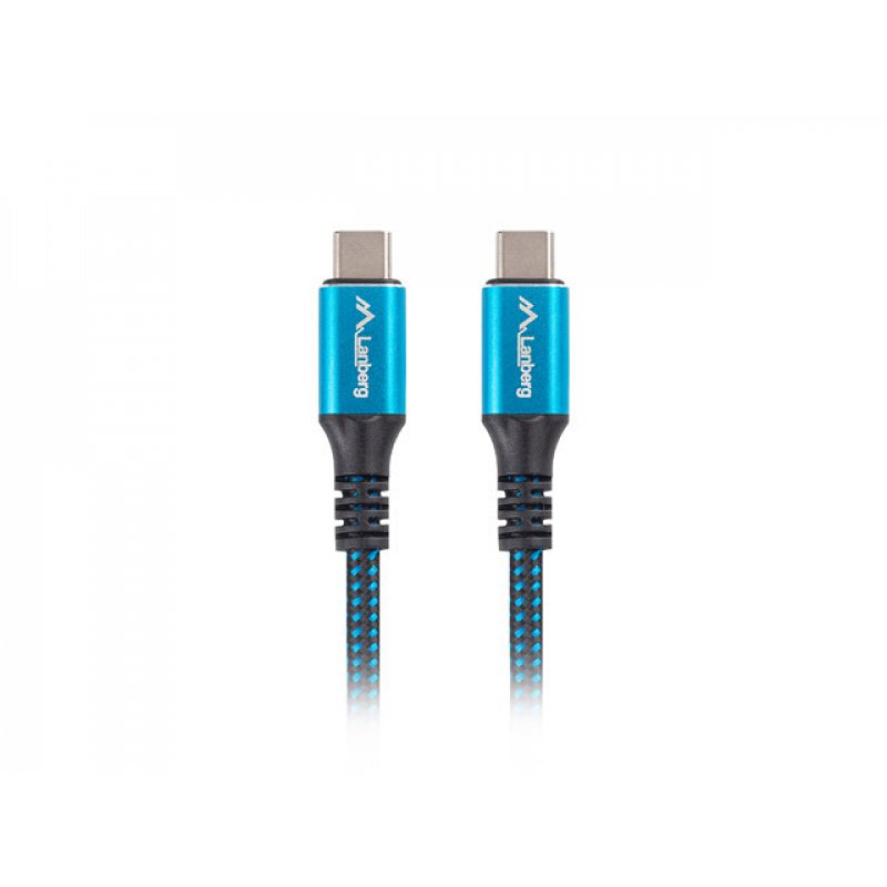 Lanberg CA-CMCM-45CU-0012-BK USB cable 0.12 m USB4 Gen 2x2 USB C Black, Blue