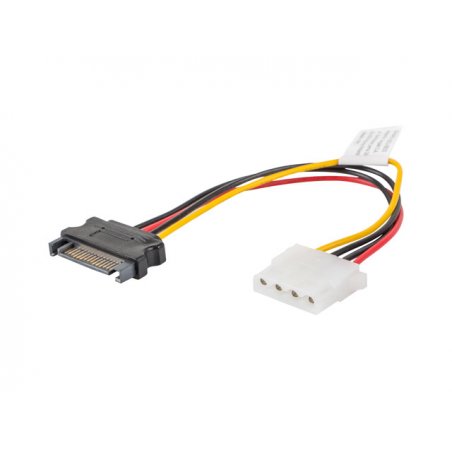 Lanberg CA-SAHD-10CU-0015 SATA cable 0.15 m Molex (4-pin) SATA 15-pin Black, Red, Yellow