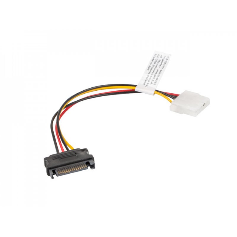Lanberg CA-SAHD-10CU-0015 câble SATA 0,15 m Molex (4-pin) SATA 15 broches Noir, Rouge, Jaune