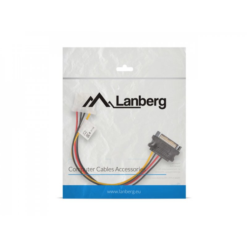 CABLE ALIMENTACION LANBERG MOLEX HEMBRA/SATA MACHO 15CM