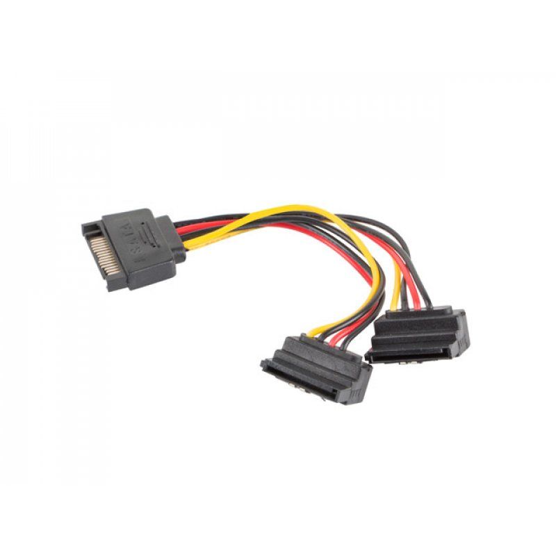 Lanberg CA-SASA-10CU-0015 SATA cable 0.15 m SATA 15-pin 2 x SATA 15-pin Black, Red, Yellow