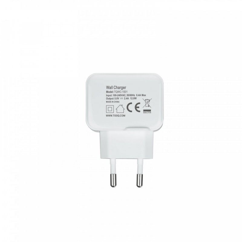 CARGADOR USB TOOQ 5V 2.4 A BLANCO