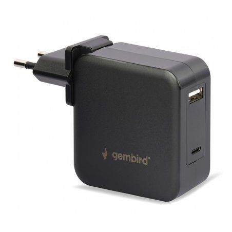 Gembird NPA-PD60-01 chargeur d'appareils mobiles Ordinateur portable, Smartphone Noir Secteur Intérieure