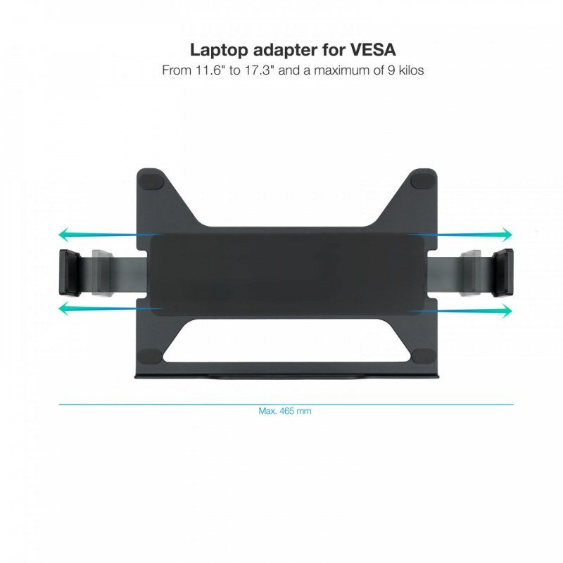 TooQ TQLH1117-B laptop stand Notebook arm shelf Black 43.9 cm (17.3")