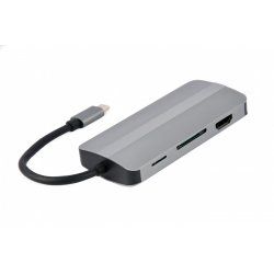 Gembird A-CM-COMBO8-02 laptop dock/port replicator USB Type-C Silver