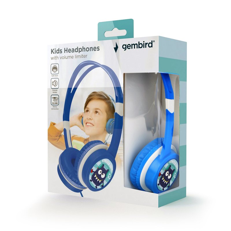 Gembird MHP-JR-B headphones/headset Wired Head-band Music Blue