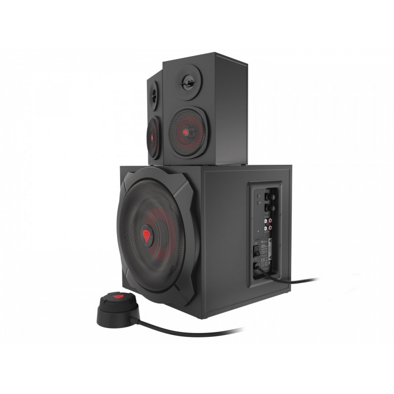 GENESIS Helium 610BT set d'enceintes 60 W Haut-parleur Noir, Rouge 2.1 canaux Bluetooth