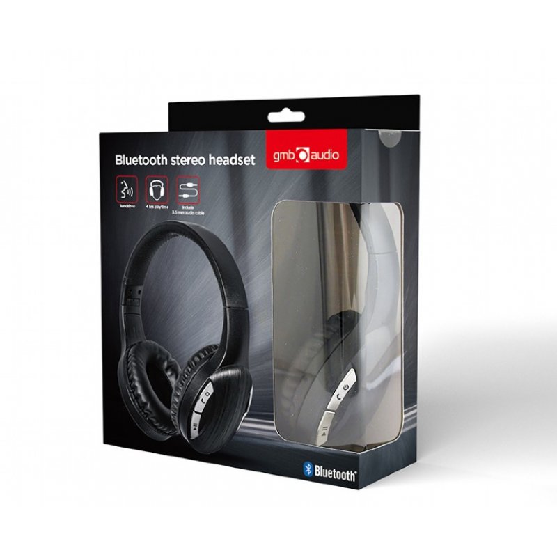 Gembird BTHS-01-BK headphones/headset Wired & Wireless Head-band Calls/Music Micro-USB Bluetooth Black