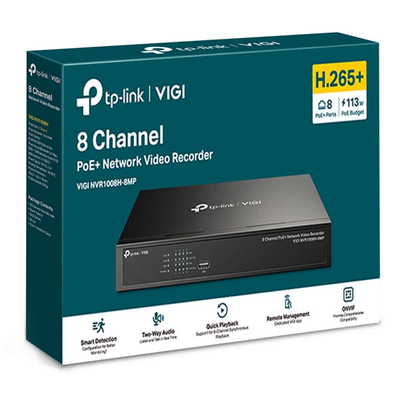 TP-Link VIGI 8 Channel PoE Network Video Recorder