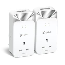 TP-LINK (PG2400P KIT) Wired 1428Mbps G.hn2400 Powerline Adapter Kit, AC Pass Through, 2-Port, Power Saving Mode