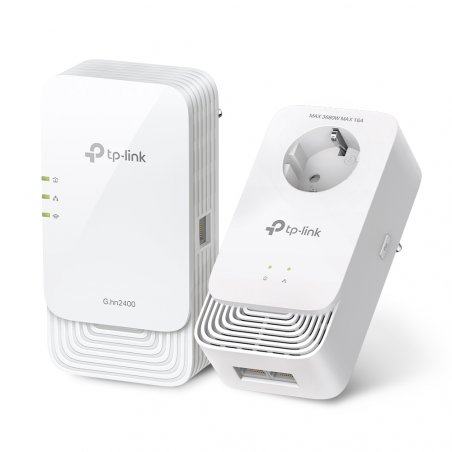 TP-LINK (PGW2440 KIT) G.hn2400 Powerline AX1800 Wi-Fi 6 Adapter Kit, AC Pass Through, GB LAN, EasyMesh-Compatible