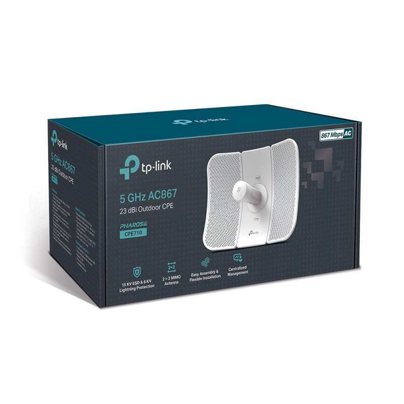 TP-Link CPE710 point d'accès réseaux locaux sans fil 867 Mbit/s Blanc Connexion Ethernet, supportant l'alimentation