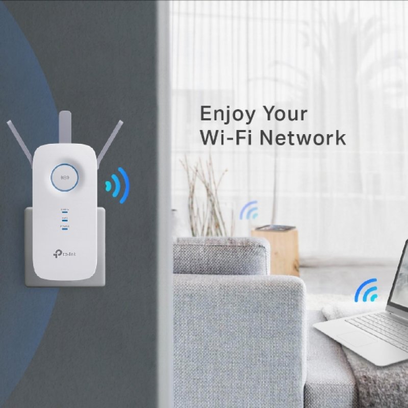 TP-LINK (RE450) AC1750 (450 1300) AC Dual Band Wall-Plug WiFi Range Extender, GB LAN, AP Mode
