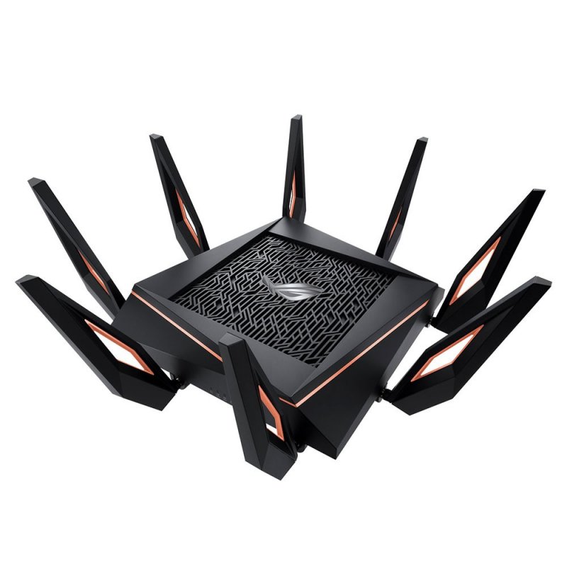 Asus (GT-AX11000) ROG Rapture AX11000 Wireless Tri-Band Gaming Wi-Fi 6 Router, 802.11ax, Quad Core CPU, AiMesh, RGB