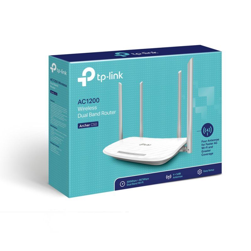 TP-Link Archer C50 routeur sans fil Fast Ethernet Bi-bande (2,4 GHz / 5 GHz) Blanc