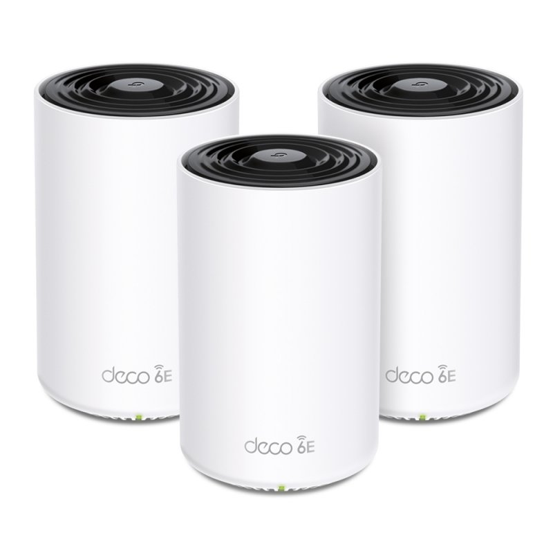 TP-LINK (DECO XE75 PRO) AXE5400 Wi-Fi 6E Tri-Band Mesh System, 3 Pack, AI-Driven Mesh, 2.5G & Dual GB LAN per Unit,