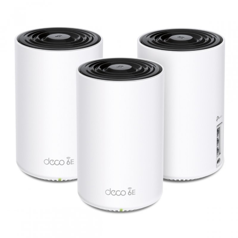 TP-LINK (DECO XE75) AXE5400 Wi-Fi 6E Tri-Band Mesh System, 3 Pack, AI-Driven Mesh, 3 x LAN on each Unit, Voice Control