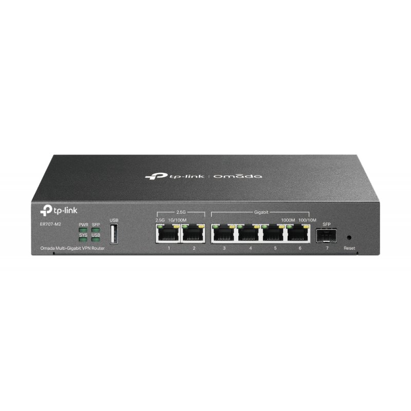 TP-LINK (ER707-M2) Omada Multi-Gigabit VPN Router, Omada SDN, 2x 2.5G Ports, Up to 6x WAN, SFP Port, Extensive Security