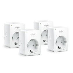 TP-LINK (TAPO P100 4-Pack) Mini Smart Wi-Fi Socket, Remote Access, Scheduling, Away Mode, Voice Control