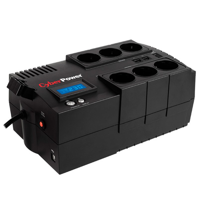 CyberPower BRICs 700VA Line Interactive UPS, 420W, LCD Display, 6x UK Plug, AVR Energy Saving, Wall Mountable