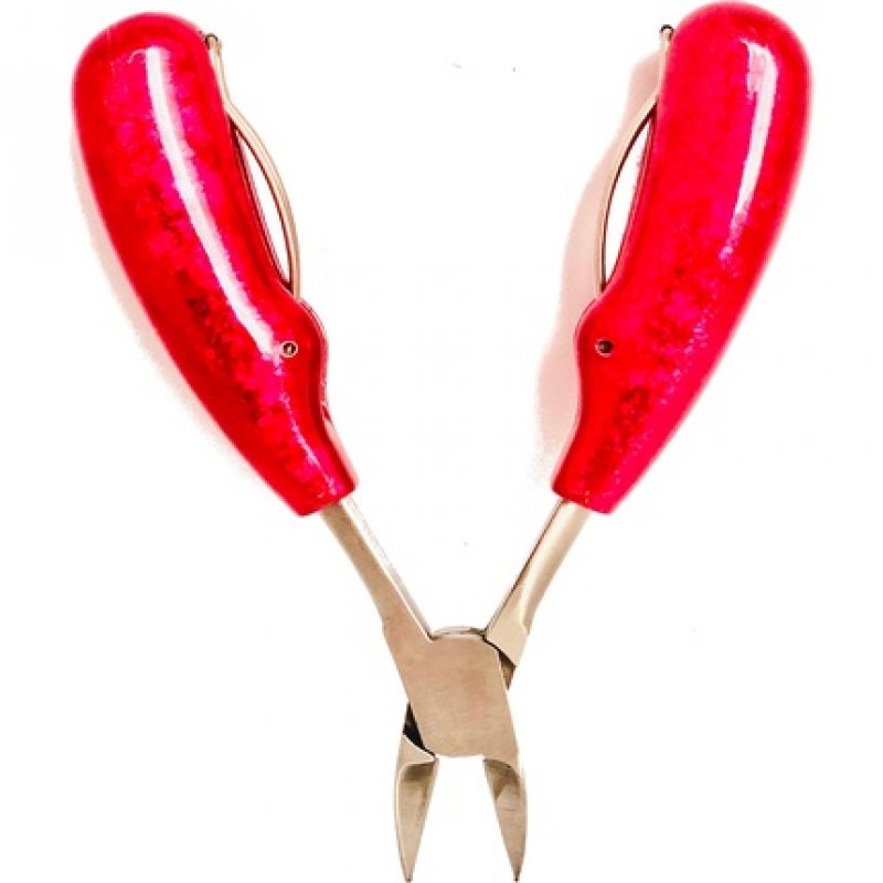 Toenail Clipper with Curved Tip for Easy Cutting Stainless Steel Nail Clipper for Pedicure - Red