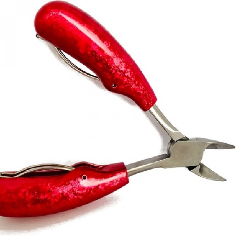 Toenail Clipper with Curved Tip for Easy Cutting Stainless Steel Nail Clipper for Pedicure - Red