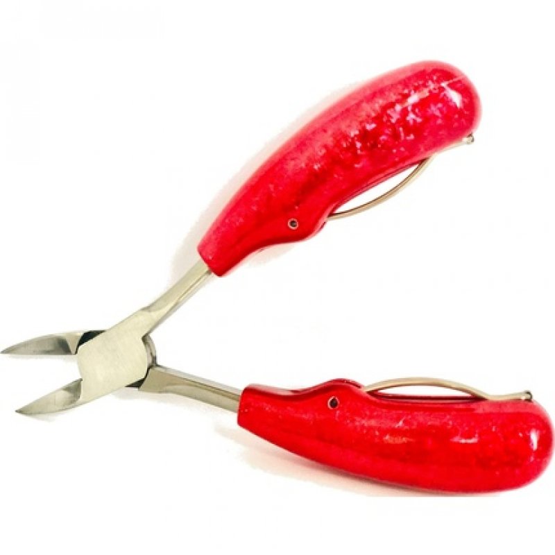 Toenail Clipper with Curved Tip for Easy Cutting Stainless Steel Nail Clipper for Pedicure - Red