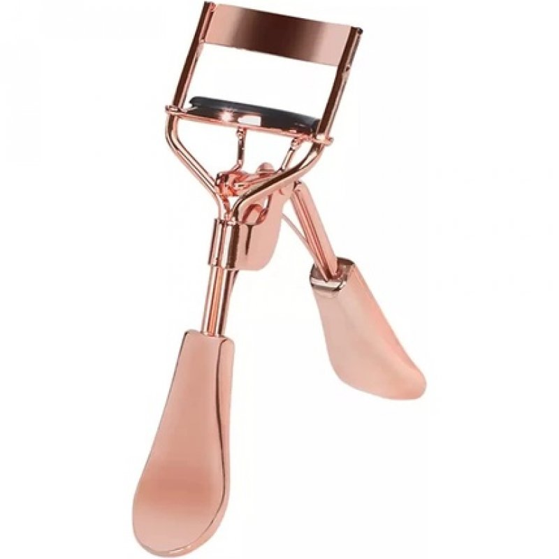 Rose Gold Stainless Steel Eyelash Curler with 6 Extra Silicone Replacement Pads for All Eye Shapes