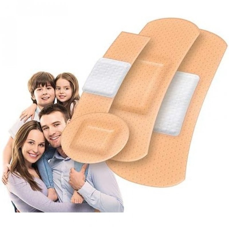 Lifemed Practical Large Pack 50 Skin-Colored Allround Plaster Strips 4 Sizes - Water-Resistant 4 Pack
