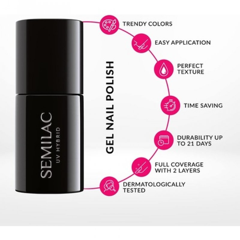 Semilac UV Hybrid Nail Polish 7ml 130 Sleeping Beauty