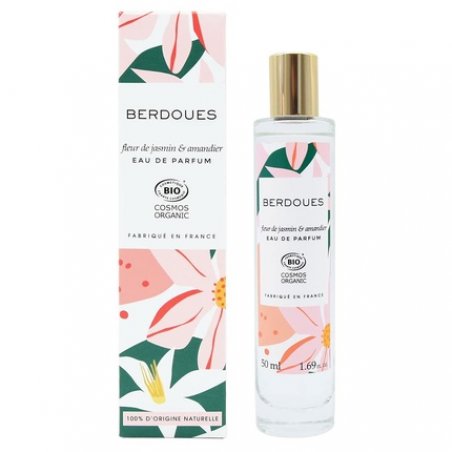 BERDOUES Fleur de Jasmin & Amandier Organic Eau de Toilette 1.7 fl.oz. - Delicately Floral Scent with Sweet Almond,