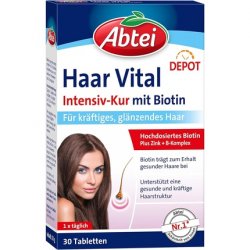 Abtei Hair Vital Intensive Treatment - High-Dose Biotin, Zinc, and Vitamin B Complex with Depot Effect - for Strong,