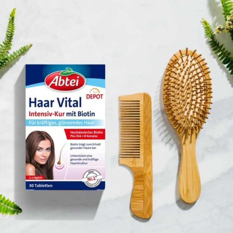 Abtei Hair Vital Intensive Treatment - High-Dose Biotin, Zinc, and Vitamin B Complex with Depot Effect - for Strong,