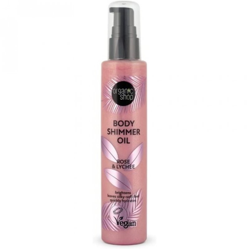 Organic Shop Rose & Lychee Body Shimmer Oil 100ml