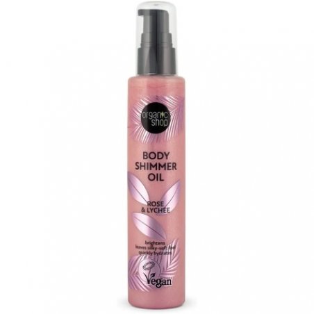 Organic Shop Rose & Lychee Body Shimmer Oil 100ml