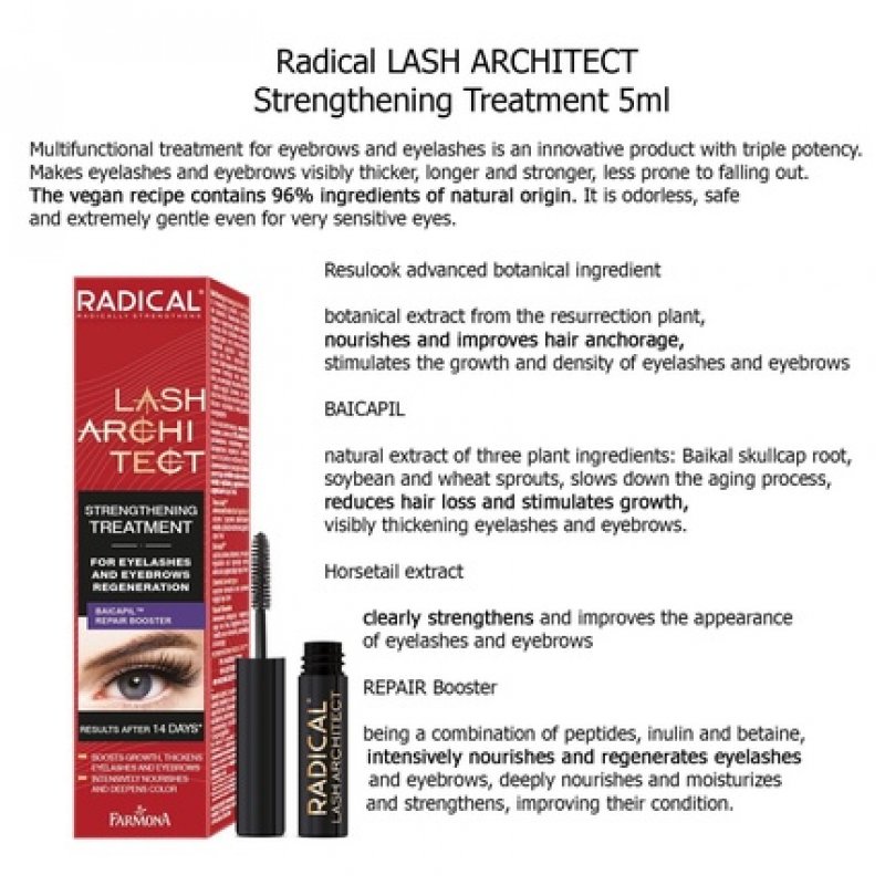 Radical Eyelashes Architect Eyelashes Eyebrows Firming Growth Treatment
