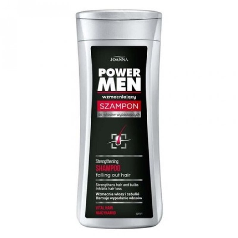 Joanna Power Men Hair Strengthening Shampoo for Hair Loss with Niacinamide and Panthenol