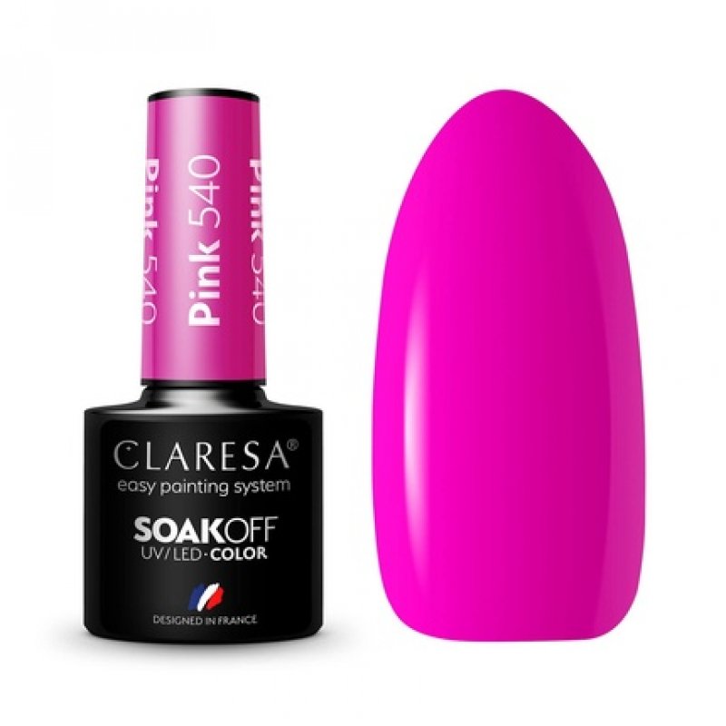 Claresa UV LED Nail Polish Collection Hybrid Manicure Soak Off - 5ml Pink Color No. 540