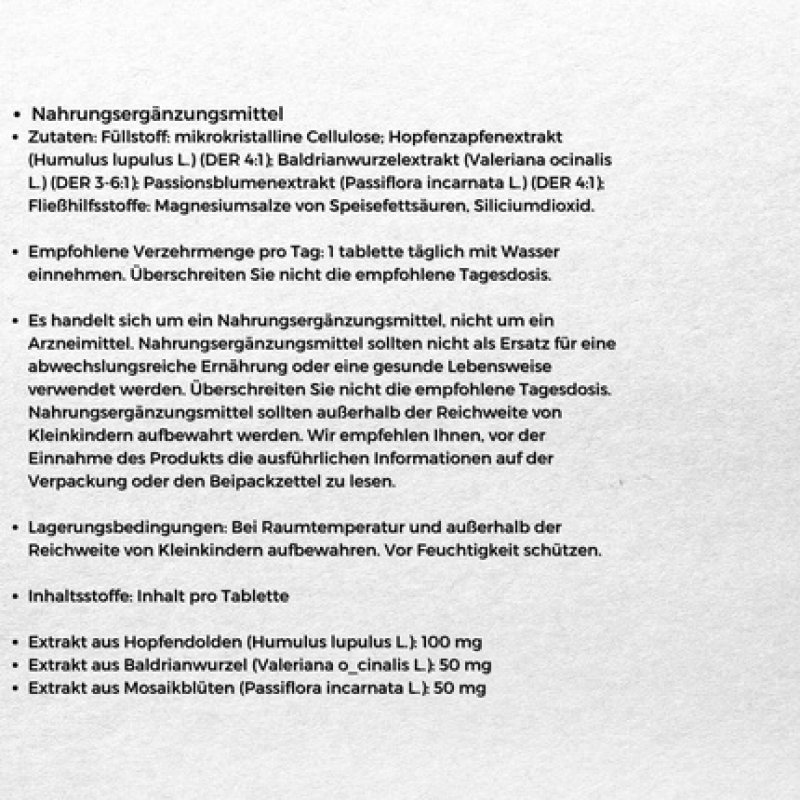 Starpharma Calm Strong Peaceful Sleep Dietary Supplement with Plant Extracts 30 Tablets