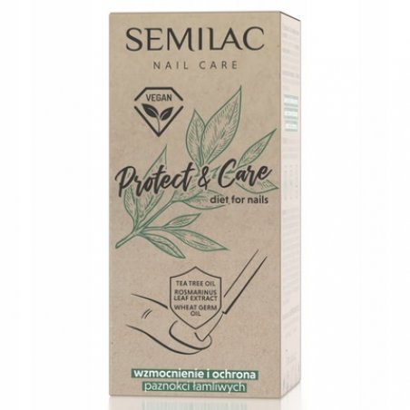 Semilac Nail Hardener Protect & Care for Strengthening and Protecting Brittle Nails Vegan Formula 7ml