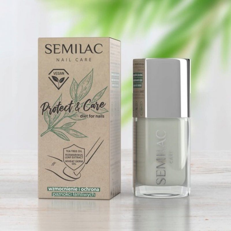 Semilac Nail Hardener Protect & Care for Strengthening and Protecting Brittle Nails Vegan Formula 7ml