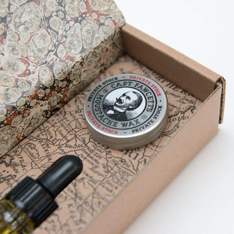 Captain Fawcett Private Stock Beard Oil and Moustache Wax Gift Set