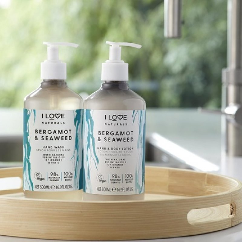 I Love Naturals Bergamot & Seaweed Hand & Body Lotion with Essential Oils of Orange & Basil 500ml