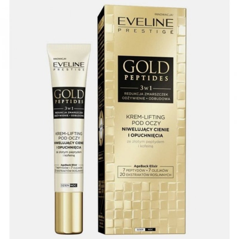 EVELINE Gold Peptides 3in1 Eye Lifting Cream for Dark Circles and Puffiness
