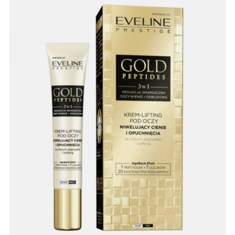 EVELINE Gold Peptides 3in1 Eye Lifting Cream for Dark Circles and Puffiness
