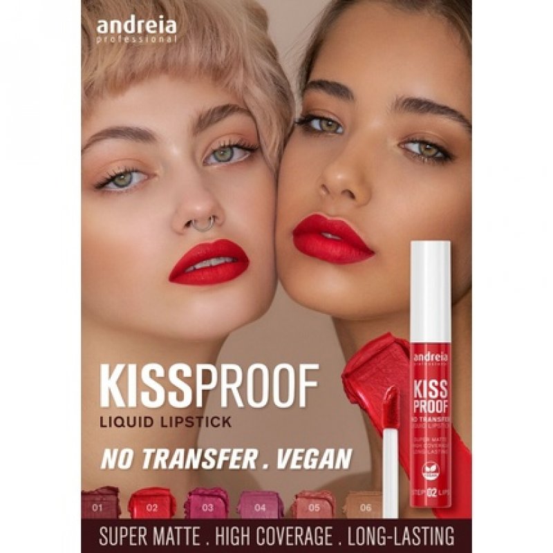 Andreia Professional Lips No Transfer Kiss Proof Lipstick 05 Act Rouge