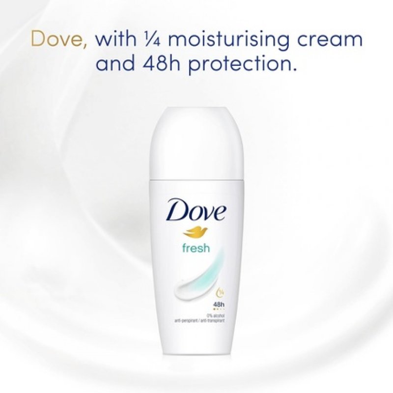 Dove Fresh Anti-Perspirant Roll On Deodorant with ¼ Moisturising Cream 50ml